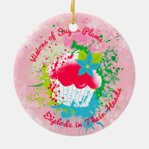 Explosion de cupcake sucre prunes ornement de Noël