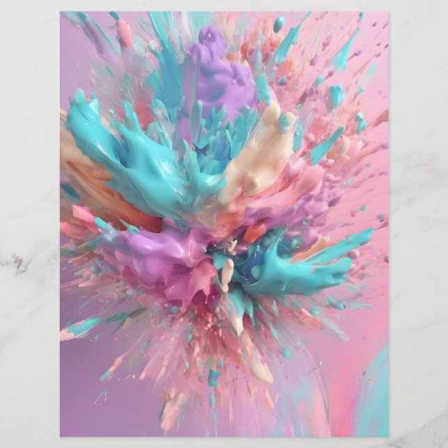 Explosion de peinture Abstrait rose Turquoise Papi (Devant)