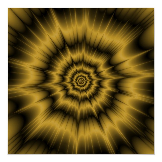 Explosion d'or jaune Zazzle Poster parfait (Devant)