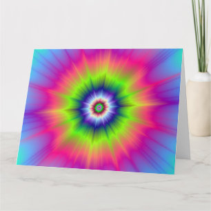 Explosion en vert bleu et grande carte de voeux
