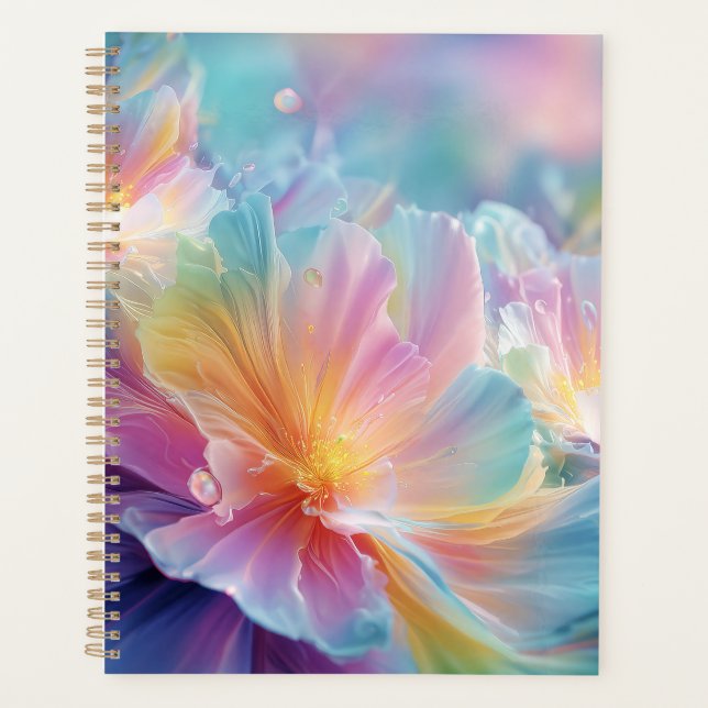 Explosion florale cosmique abstraite en pastel (Devant)