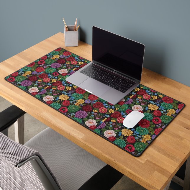 Explosion Florale Sombre et Énergique - Maximalist (Bureau 2)