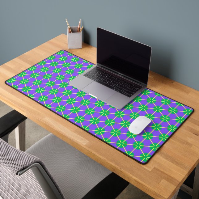 Explosion géométrique en violet, vert et jaune (Bureau 2)