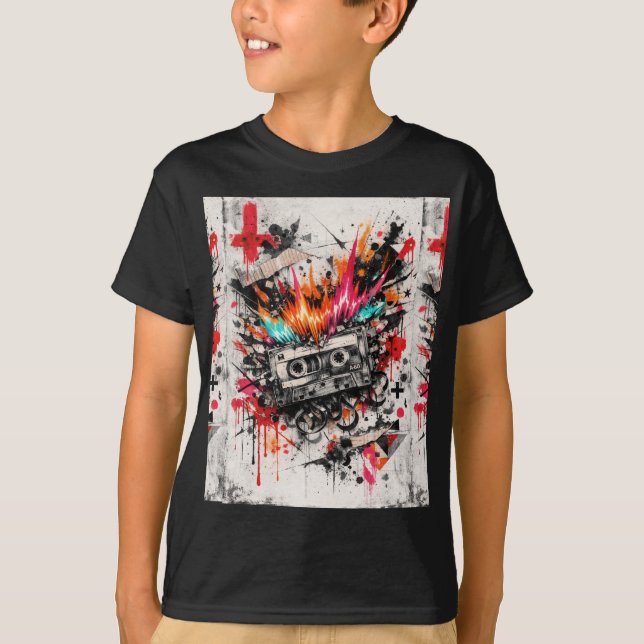 Explosive Retro Cassette T-Shirt (Devant)
