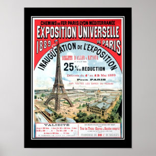 Exposition universelle Paris 1889 Poster vintage
