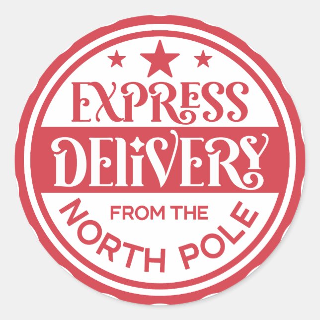 Express Delivery from the North Pole Sticker  (Devant)