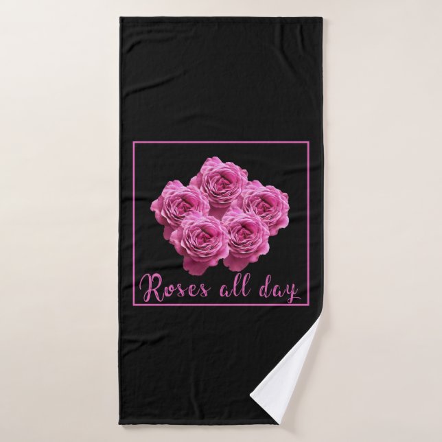 Expressions amusantes sur les roses et l'amour (Serviette de bain)
