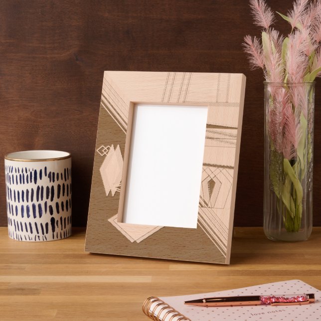 "Expressions géométriques" 5 x 7 cadre gravé au la (Gauche)