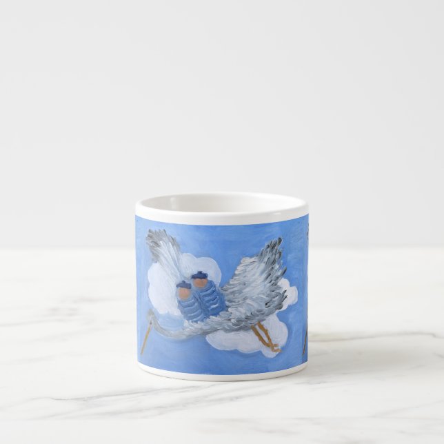 Expresso Bébés de vol et tasse de café express de cigogne (Devant)