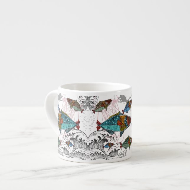 Expresso Conception de tasse de poisson amusant en utilisan (Devant gauche)