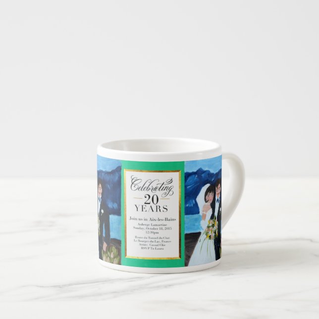 Expresso Jeunes mariés dans la tasse de café express de la (Devant droit)