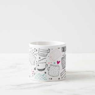 Expresso Motif de tasse dessinée à la main, conception tran