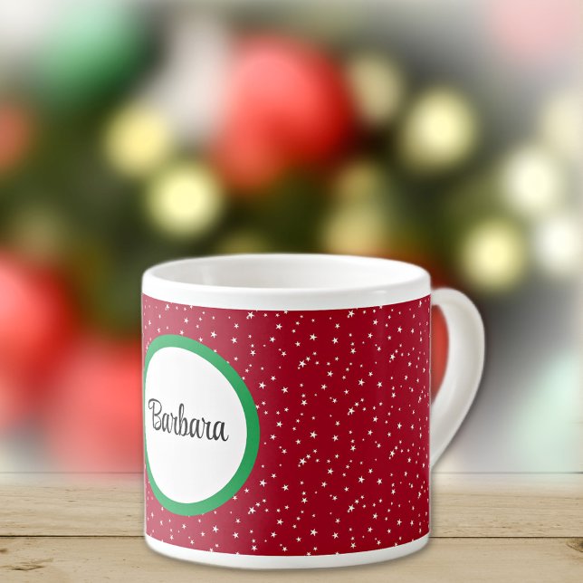 Expresso Nom sur tasse d'espresso 6oz Étoiles Rouges et Bla (Créateur téléchargé)