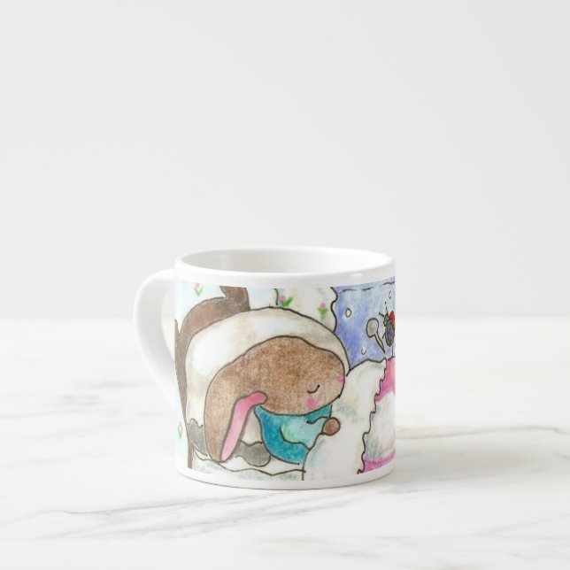 Expresso Petit lapin dans une tasse de lit (Devant gauche)