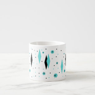 Expresso Rétros diamants de turquoise et tasse de café