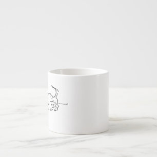 Expresso Tasse à café avec chien saucisse en ligne d'art dr
