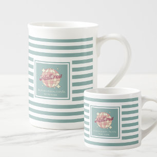 Expresso Tasse à café Espresso à rayures turquoises