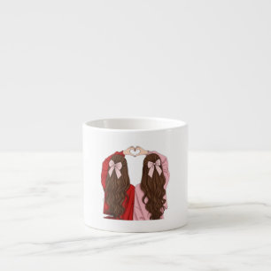 Expresso Tasse à café mignonne avec un geste de cœur pour l