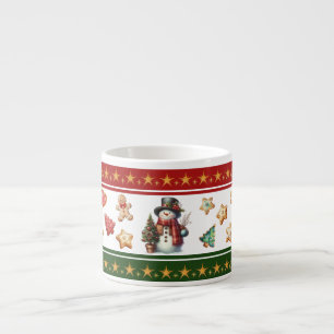 Expresso Tasse à espresso avec bonhomme de neige et biscuit
