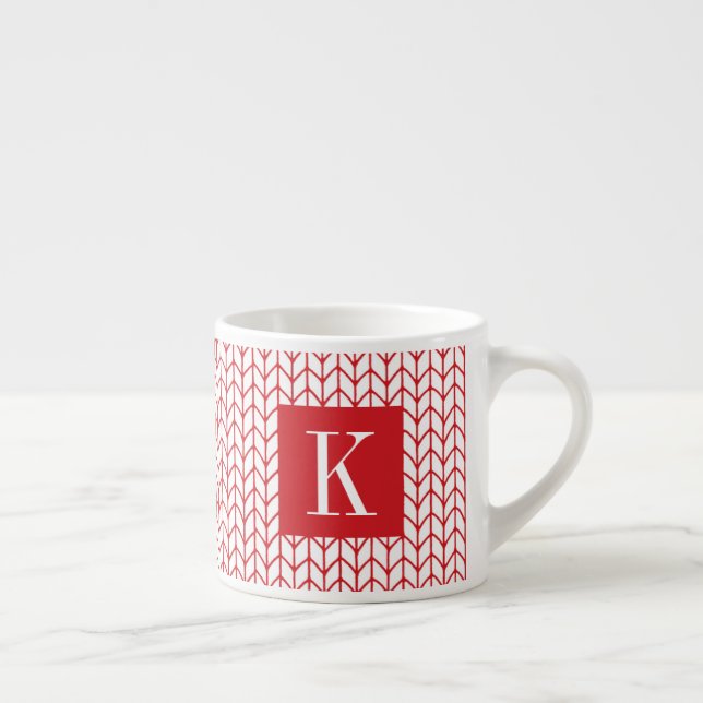 Expresso TASSE À ESPRESSO RED LINE KNIT + Initiale II (Droite)