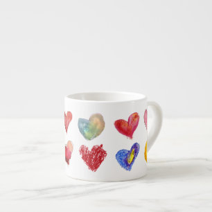 Expresso Tasse Artsy de café express de 12 coeurs d'amour