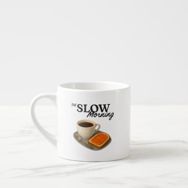 Expresso Tasse avec illustration de café et de toast (Gauche)