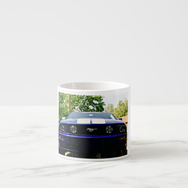 Expresso Tasse bleue de café express de voiture de muscle (Devant)