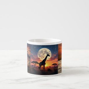 Expresso Tasse de café au lion africain et au zèbre au couc