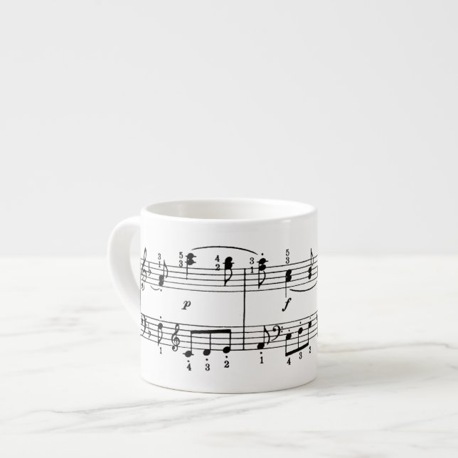 Expresso Tasse de café express de notes musicales (Devant gauche)