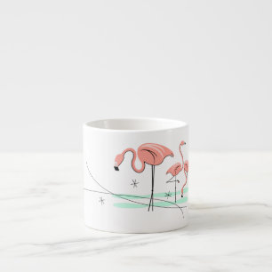 Expresso Tasse de café express du trio 3 de Flamants roses