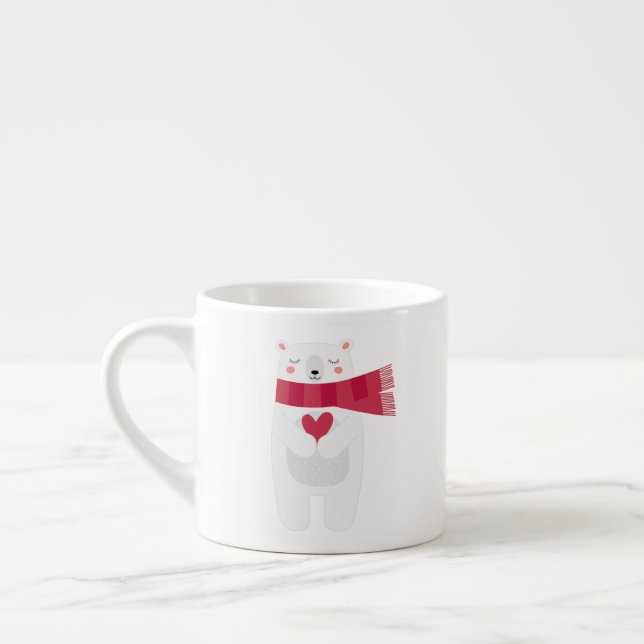 Expresso Tasse de Noël du coeur de l'ours blanc (Gauche)