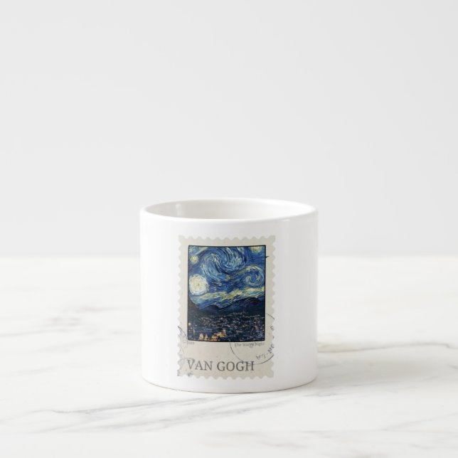Expresso Tasse Décorative Inspirée de la Nuit Étoilée (Devant)