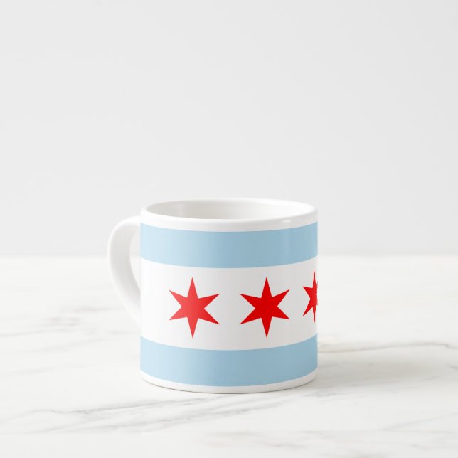 Expresso Tasse d'éléphant de drapeau de Chicago (Devant gauche)