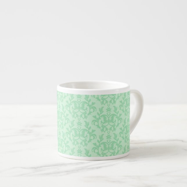 Expresso Tasse d'espresso vert menthe Damask (Devant droit)