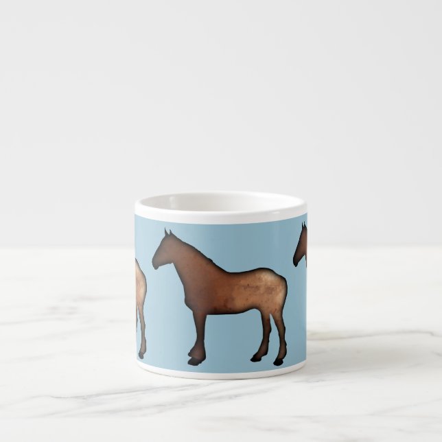 Expresso Tasse en céramique de café express de chevaux d'or (Devant)