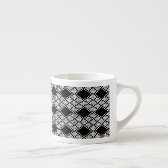 Expresso Tasse espresso en tricot ARGYLE NOIR (Droite)