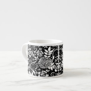 Expresso Tasse espresso ou lait de poule à fleurs noir et b