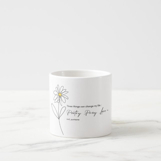 Expresso Tasse Fleur de Pâquerette Poésie (Devant)