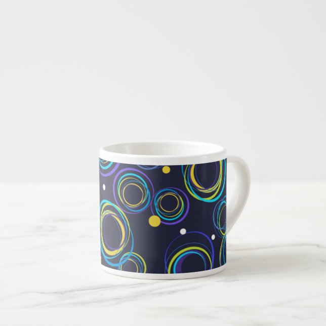 Expresso Tasse funky cercles bleue marine espresso (Devant droit)