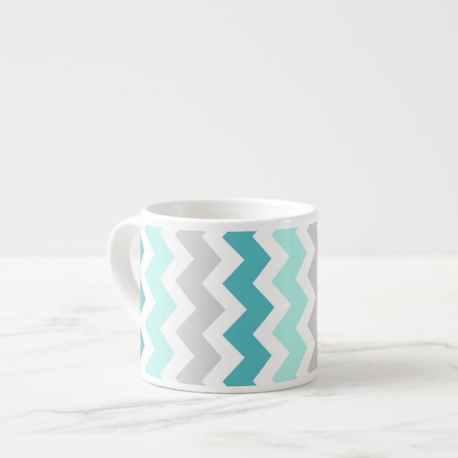 Expresso Tasse grise turquoise de café express de motif de (Devant gauche)
