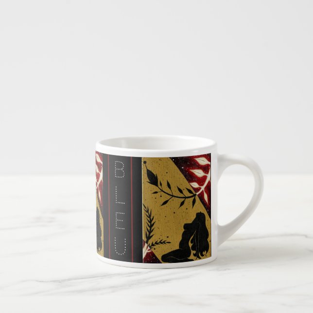 Expresso Tasse Noir de "série de silhouette" de Bleu (Droite)