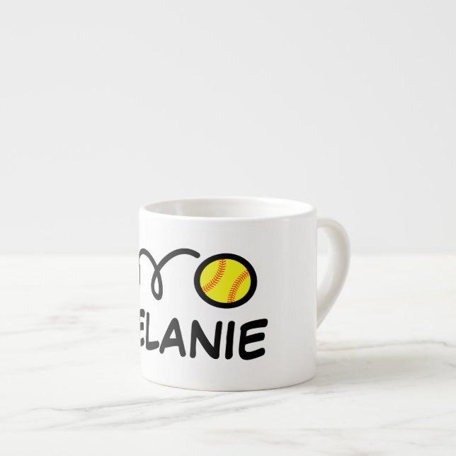 Expresso Tasse personnalisée pour petit enfant avec softbal (Devant droit)