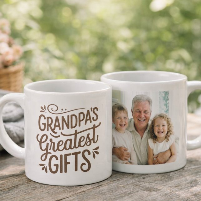 Expresso Tasse photo spéciale des plus beaux cadeaux de gra (Personalized Grandpa Photo Mug – Granddad’s Greatest Gifts Coffee Cup)