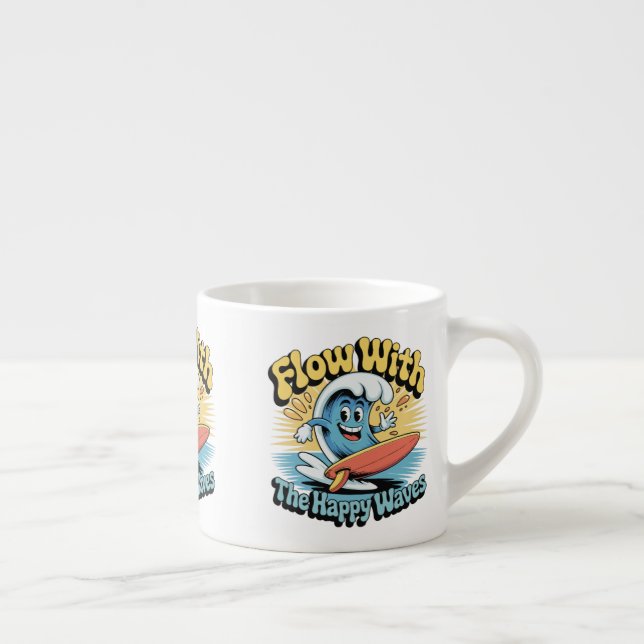 Expresso Tasse Rétro Surf Flow With The Happy Waves (Droite)