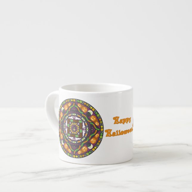 Expresso Tasse spéciale mandala pour friandises et tours (Devant gauche)