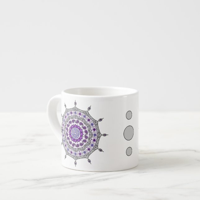 Expresso Tasse spéciale Mehndi Fantasy Argent (Devant gauche)