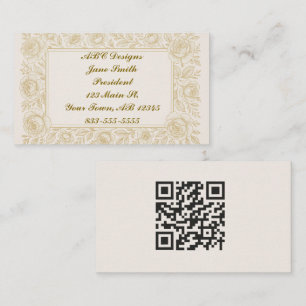 Exquis Rose QR Code Carte de visite