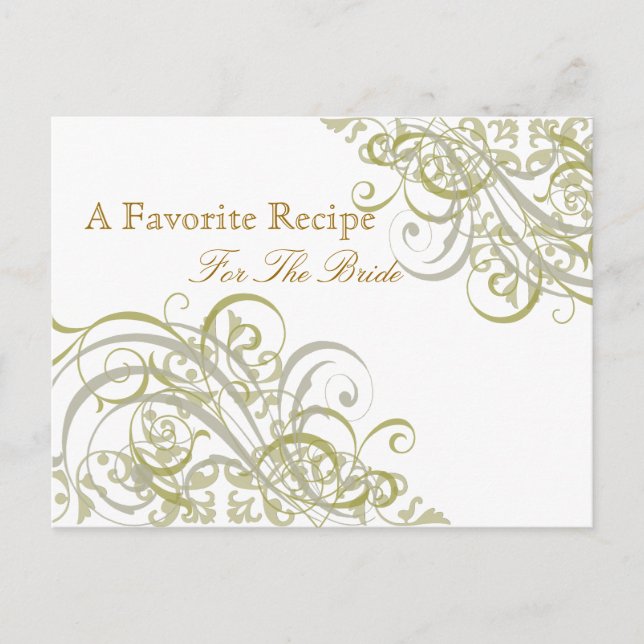 Exquise Fête des mariées d'or baroque Carte Recett (Devant)