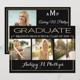 Exquise Gold Foil Graduation Invitation