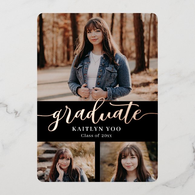 Exquise Goût Foil Graduation Invitation Foil In (Recto)